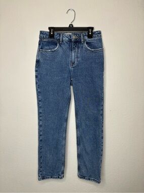 Wrangler High-Rise Rodeo Straight Crop Blue Denim Jeans